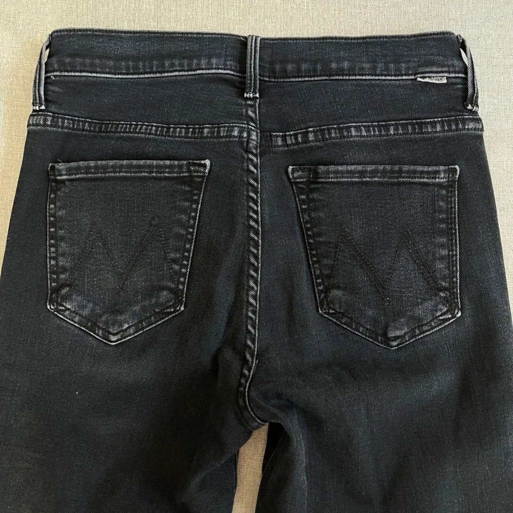 Mother Insider‎ Crop Step Fray Hem Night In Paris Jeans Women 26 Black High Rise